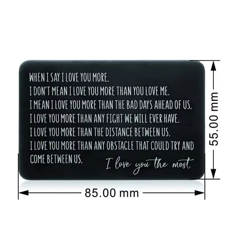 Wallet Insert Card Gifts for Him Men Husband Valentine from Wife Girlfriend Boyfriend Anniversary Birthday Gift for Groom Fiance