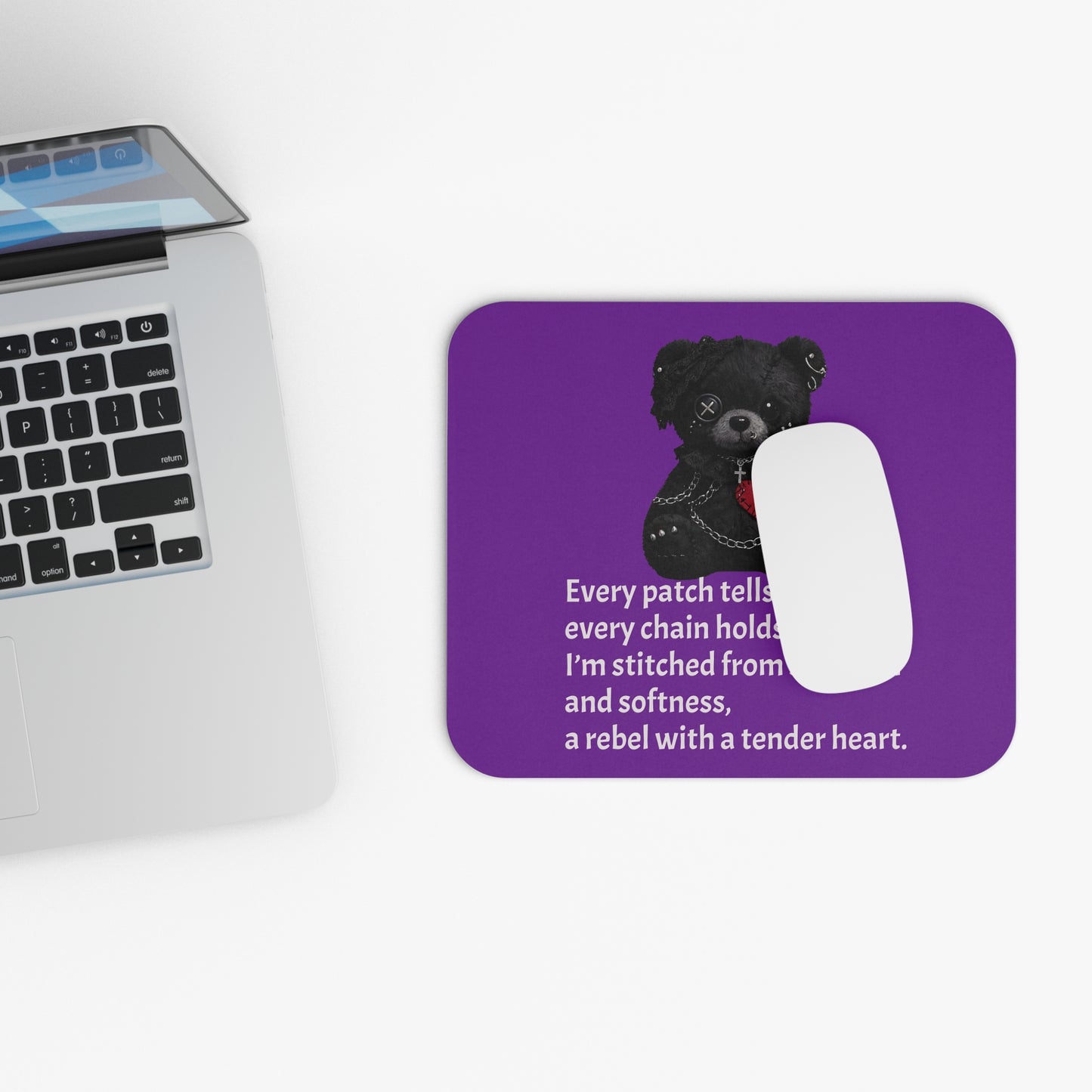 Built from Broken pieces— A Mouse Pad for Gentle Strength Purple