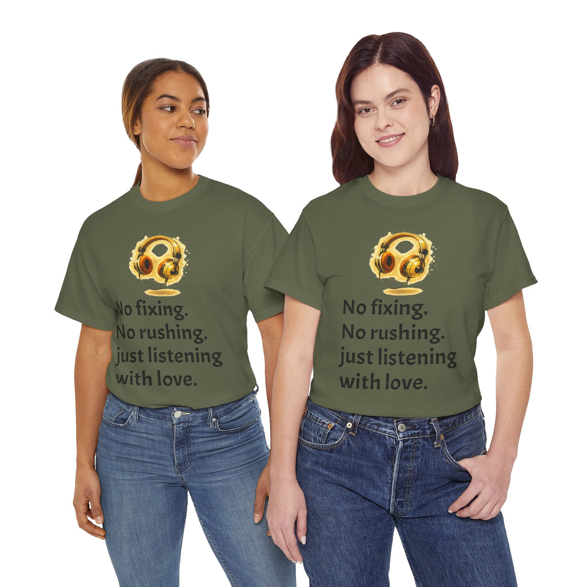 Listening With Love — Retro Headphone Glow Unisex Tee