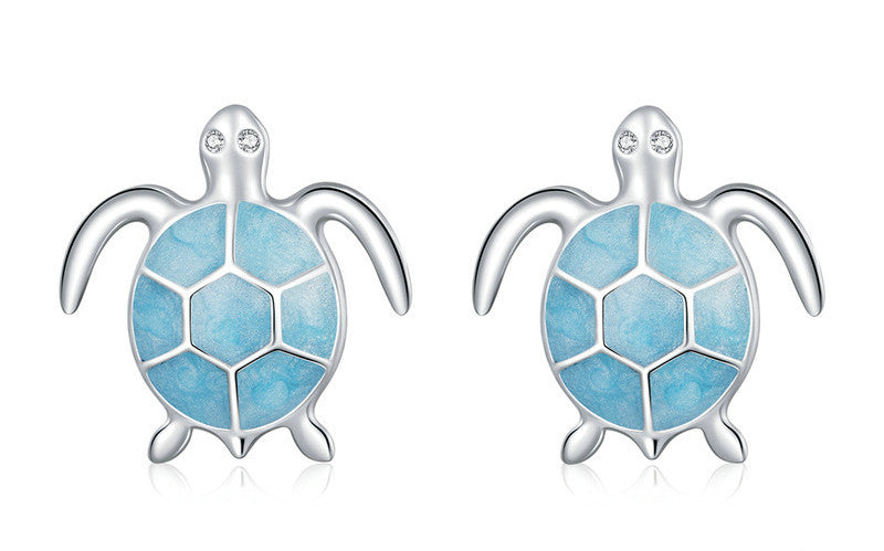 925 Sterling Silver Earrings Necklace Set Turtle Jewelry