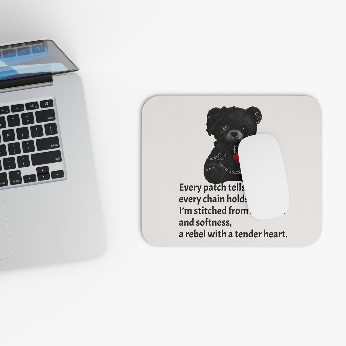 Built from Broken pieces— A Mouse Pad for Gentle Strength White
