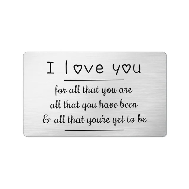 Wallet Insert Card Gifts for Him Men Husband Valentine from Wife Girlfriend Boyfriend Anniversary Birthday Gift for Groom Fiance