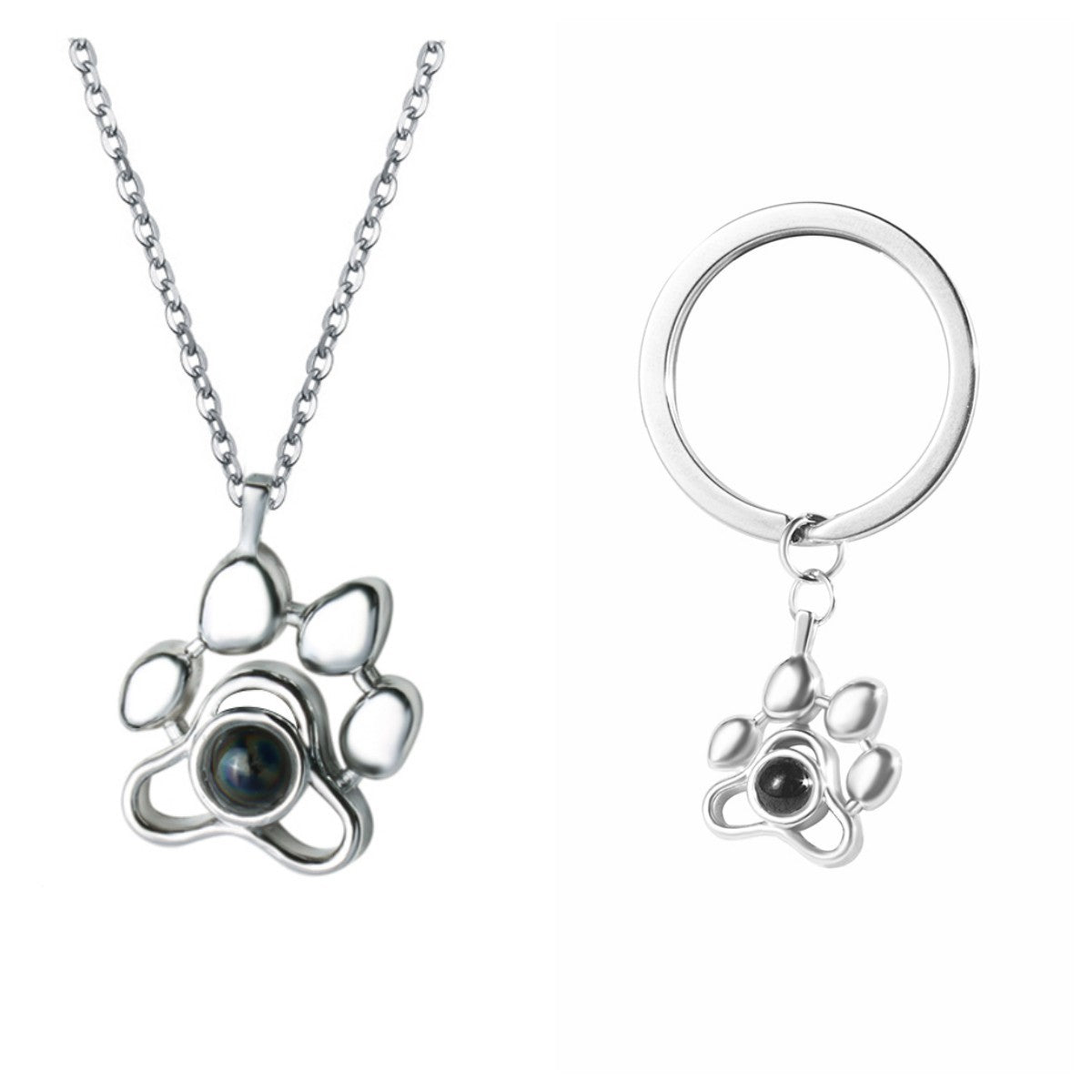 Projection Paw Necklace Personalized Photo Keepsake for Pet Lovers