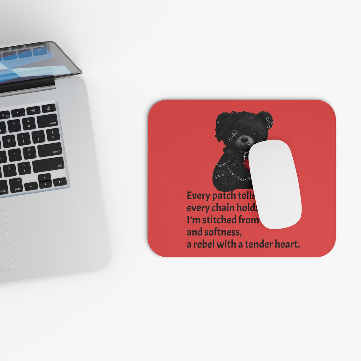 Built from Broken pieces— A Mouse Pad for Gentle Strength Light Red