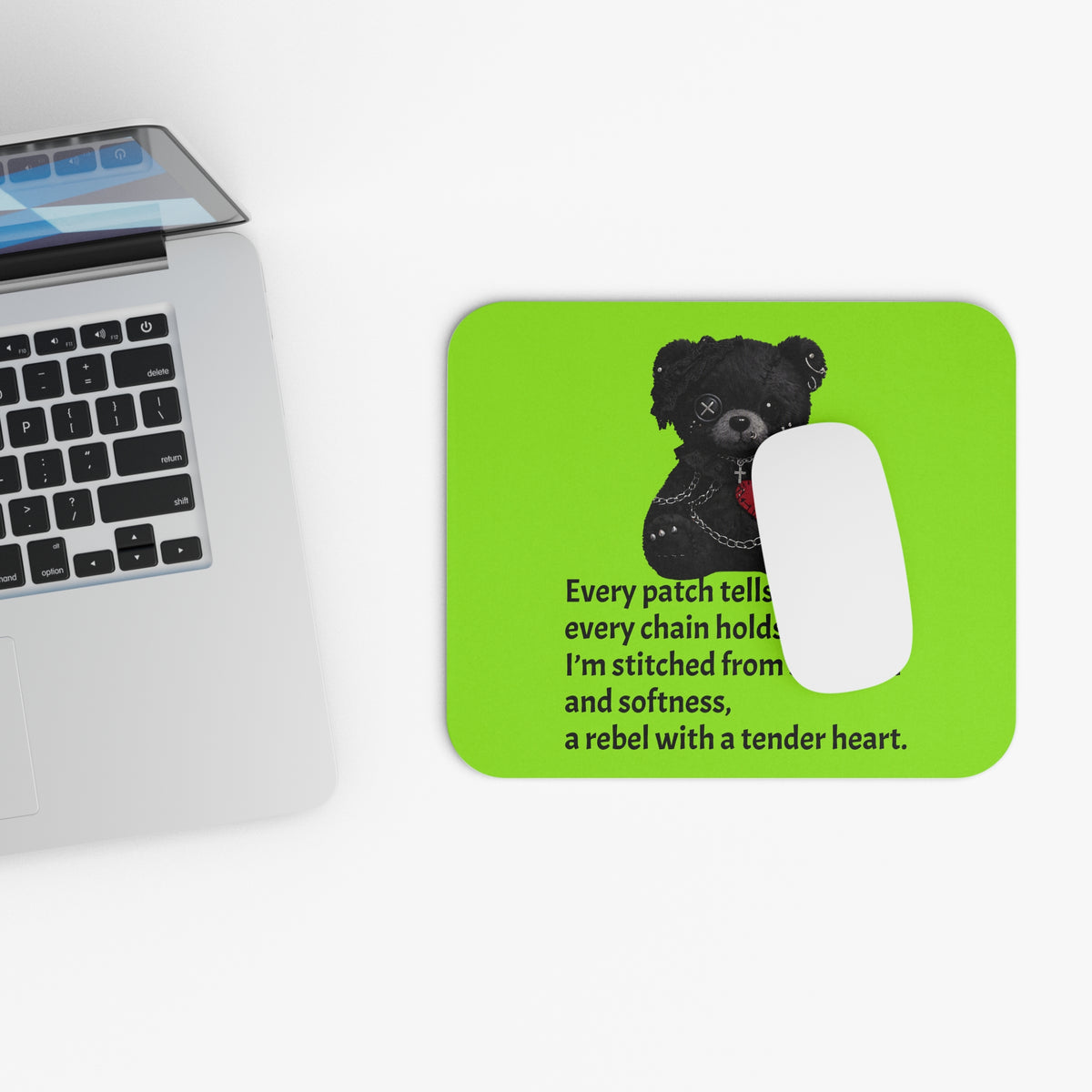 Built from Broken pieces— A Mouse Pad for Gentle Strength Bright Green