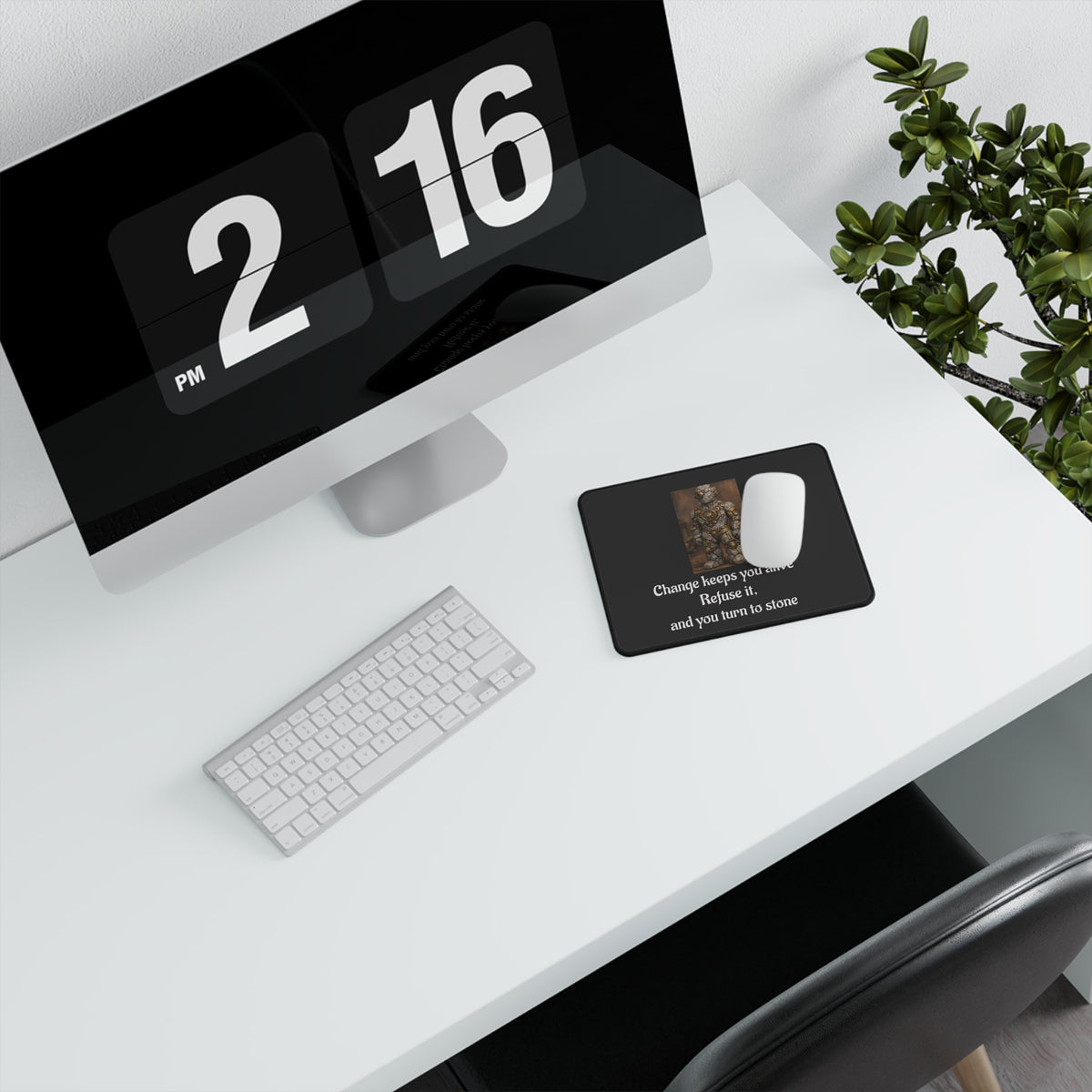 Change Keeps You Alive — Inspirational Mouse Pad Black