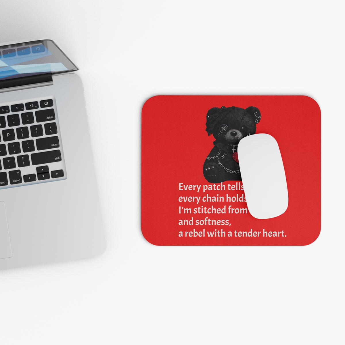 Built from Broken pieces— A Mouse Pad for Gentle Strength Bright Red