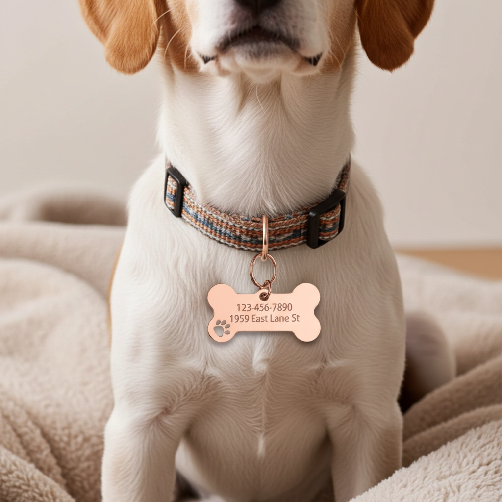 Custom Abstract Paw Print Pet Tag – Personalized Dog & Cat ID Tag with Name & Symbols