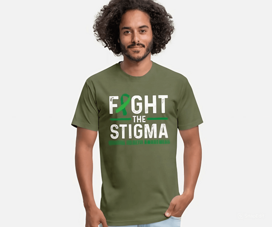 Fight The Stigma Mental Health Awareness Green Ribbon T-Shirt