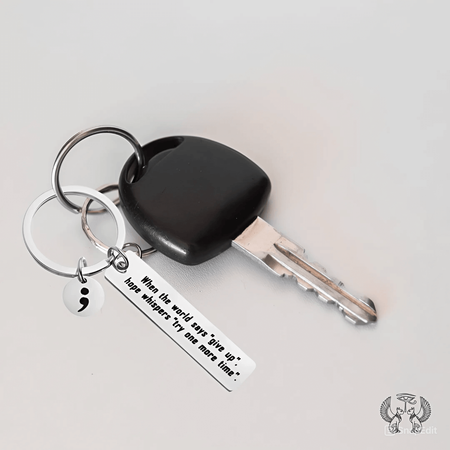 Mental Health Awareness Keychain: Semicolon Inspirational Jewelry