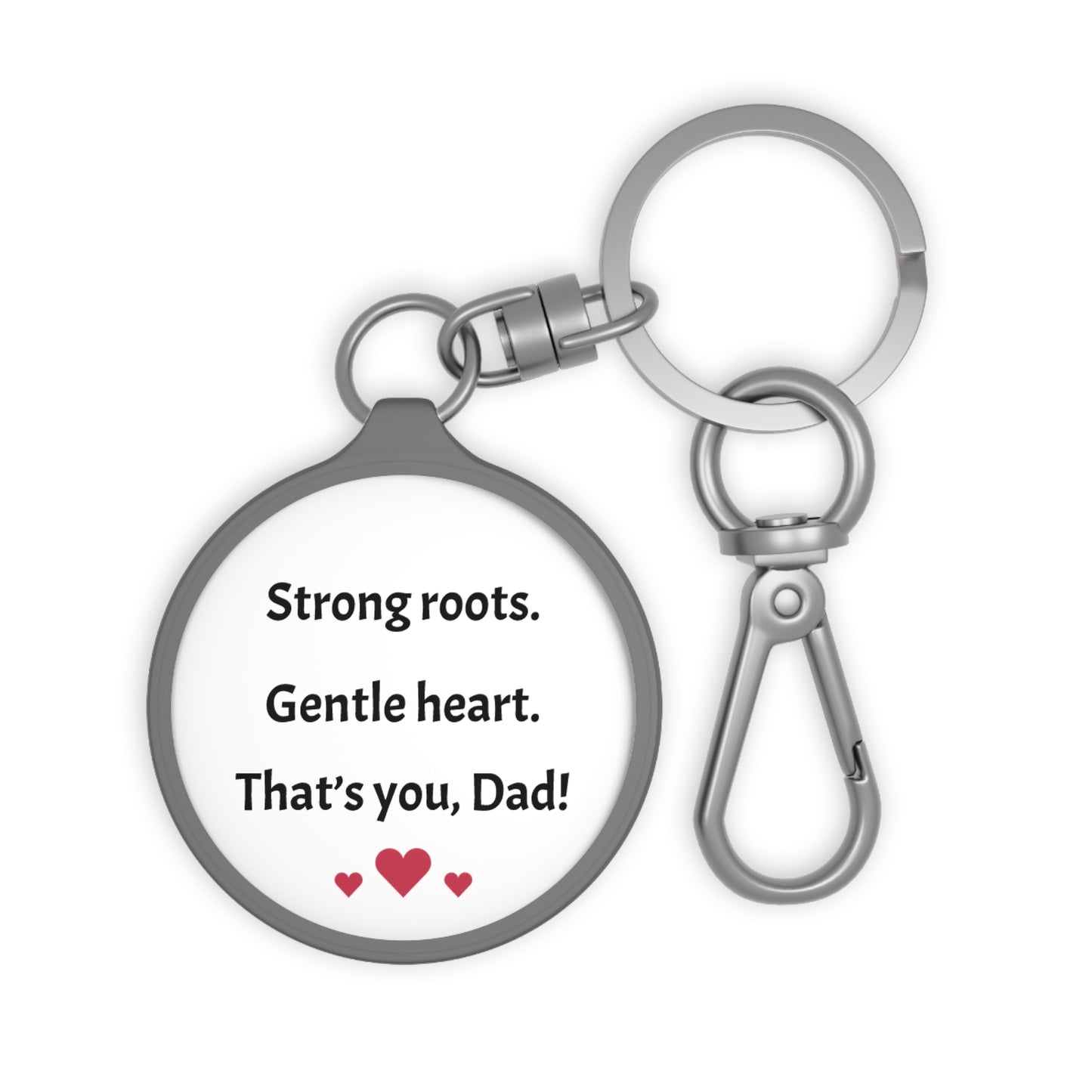 Personalized Father’s Day Keyring – ‘Strong Roots. Gentle Heart.’ Acrylic Keychain Gift for Dad