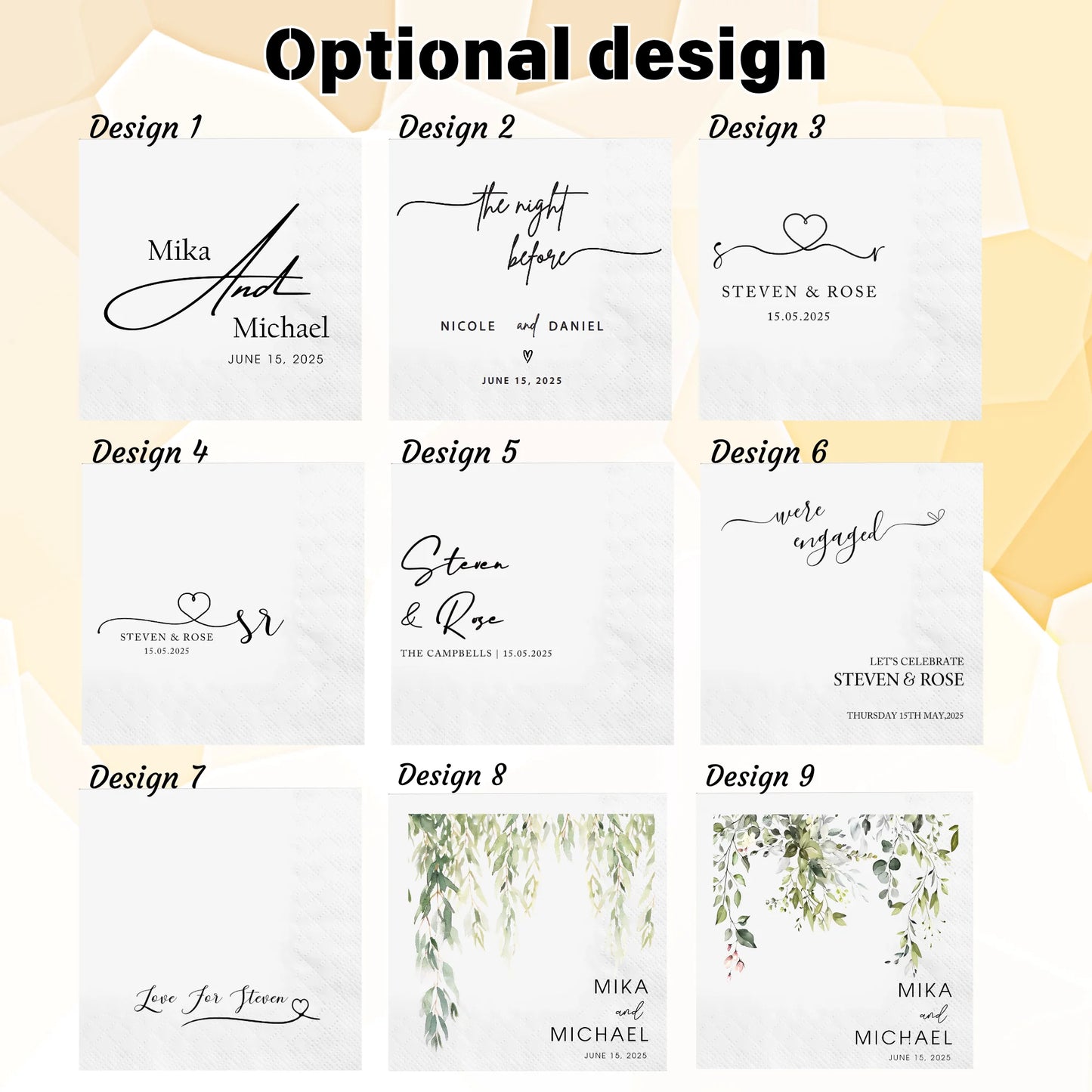 Personalized Wedding Paper Napkins | Custom Monogram Cocktail & Party Napkins