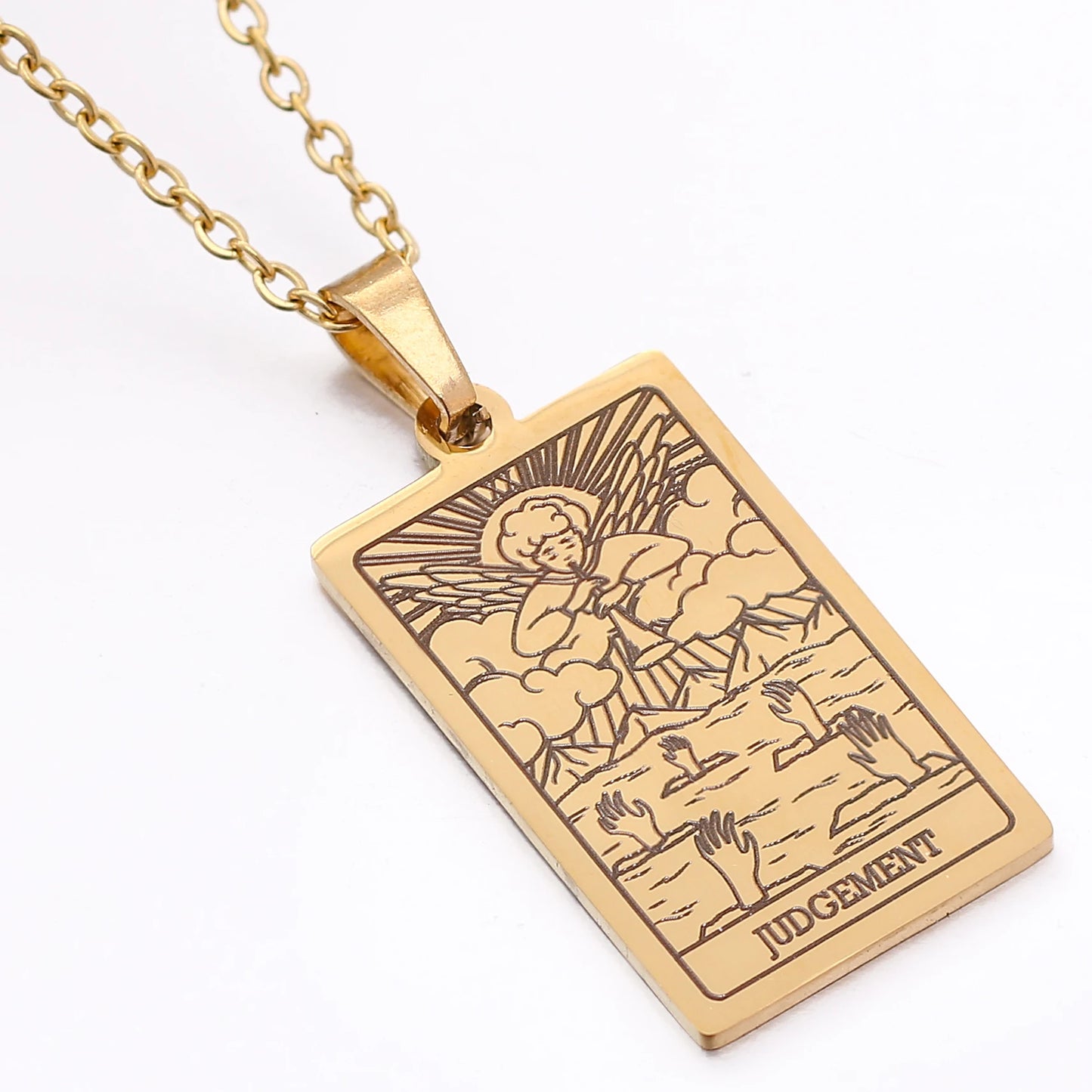 Tarot Card Necklace Stainless Steel