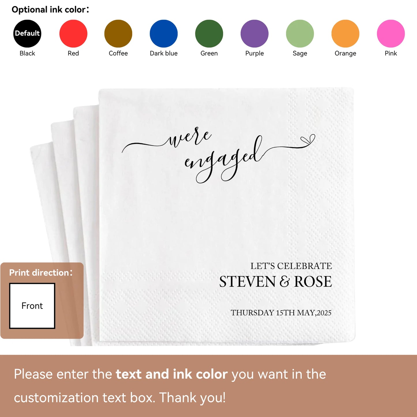 Personalized Wedding Paper Napkins | Custom Monogram Cocktail & Party Napkins