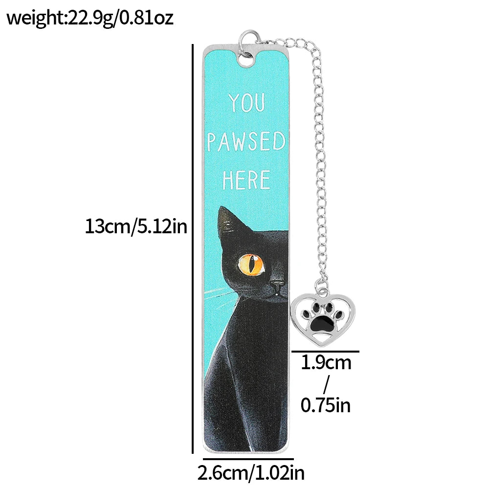 Black Cat Metal Bookmark – Cute Gift for Cat Lovers, Readers, and Book Enthusiasts