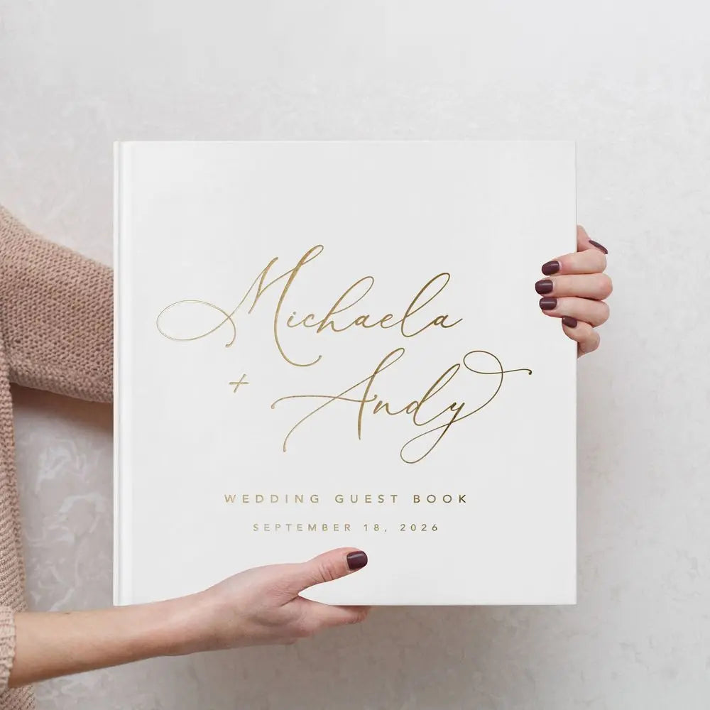 Personalized Wedding Guest Book | Custom Couple Names, City & Date Keepsake