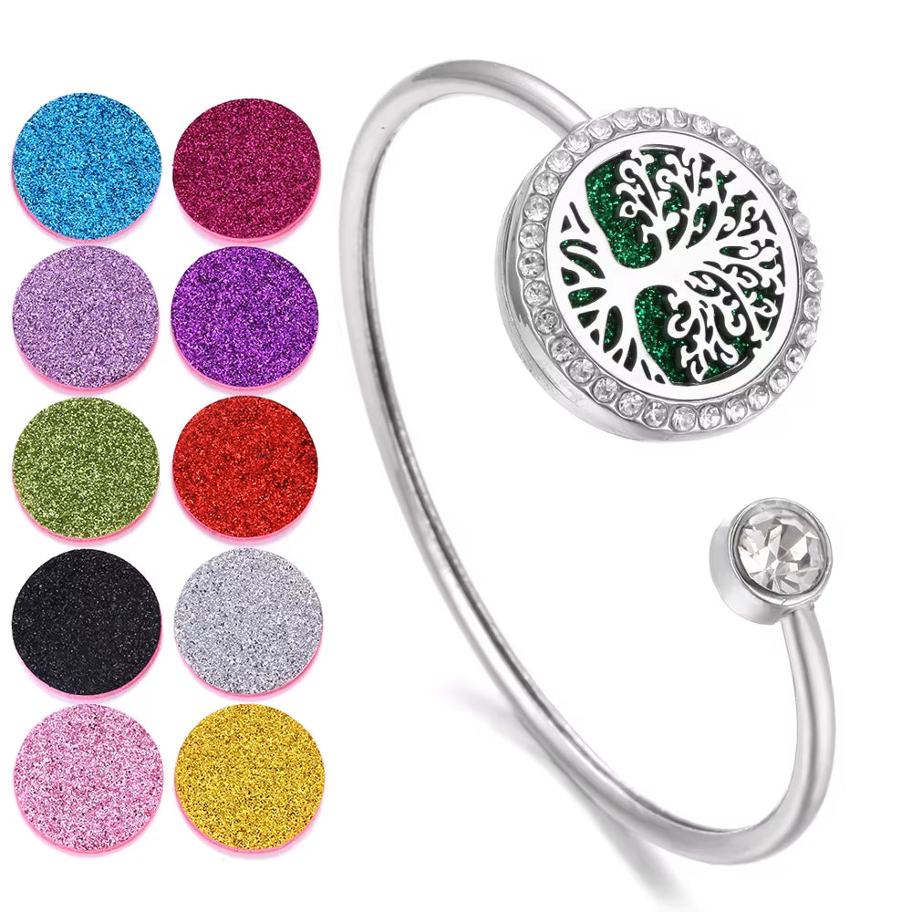 Aromatherapy Snap Bracelet – Stainless Steel Essential Oil Diffuser Jewelry