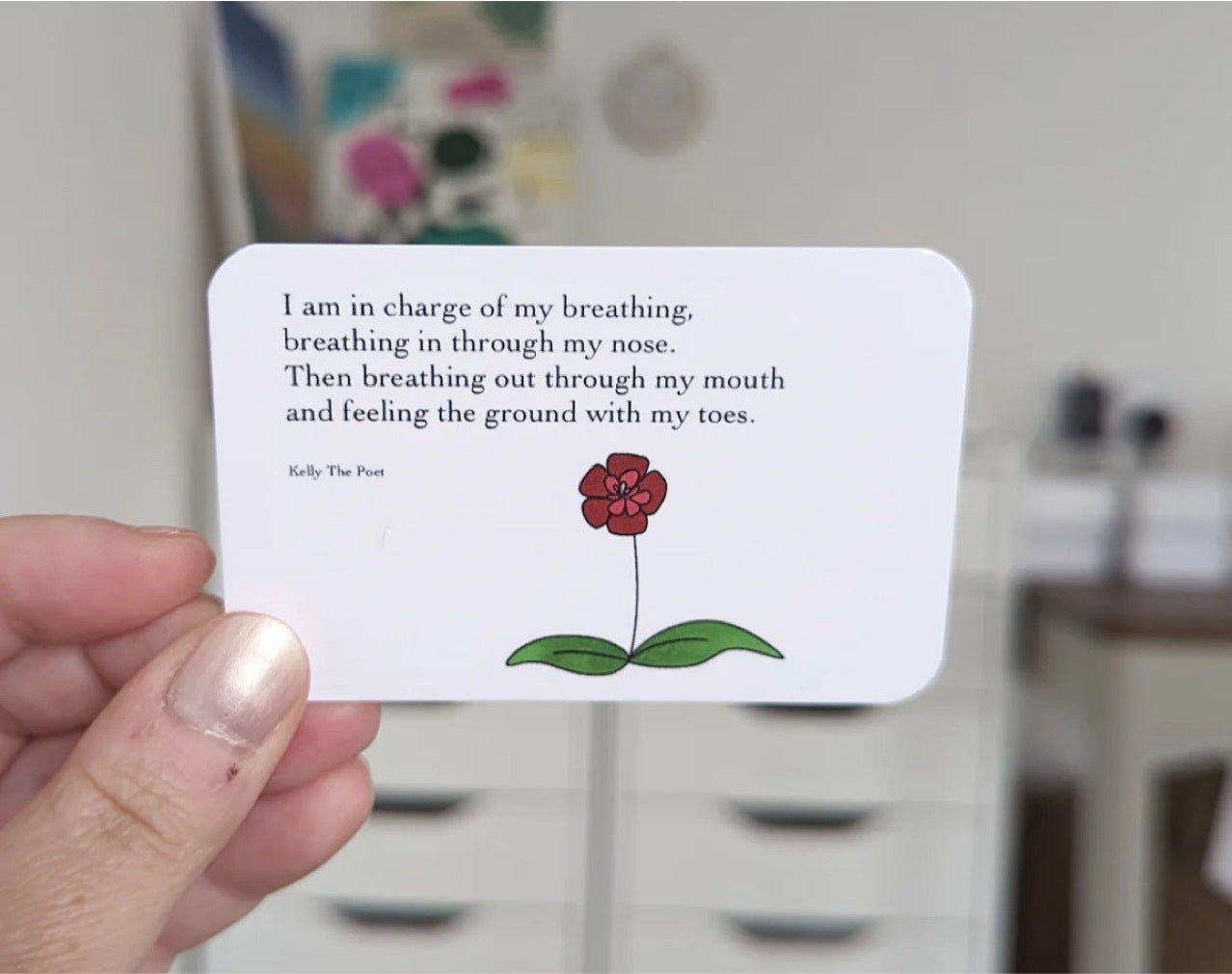 Pocket Poem Healing Card for Anxiety Relief