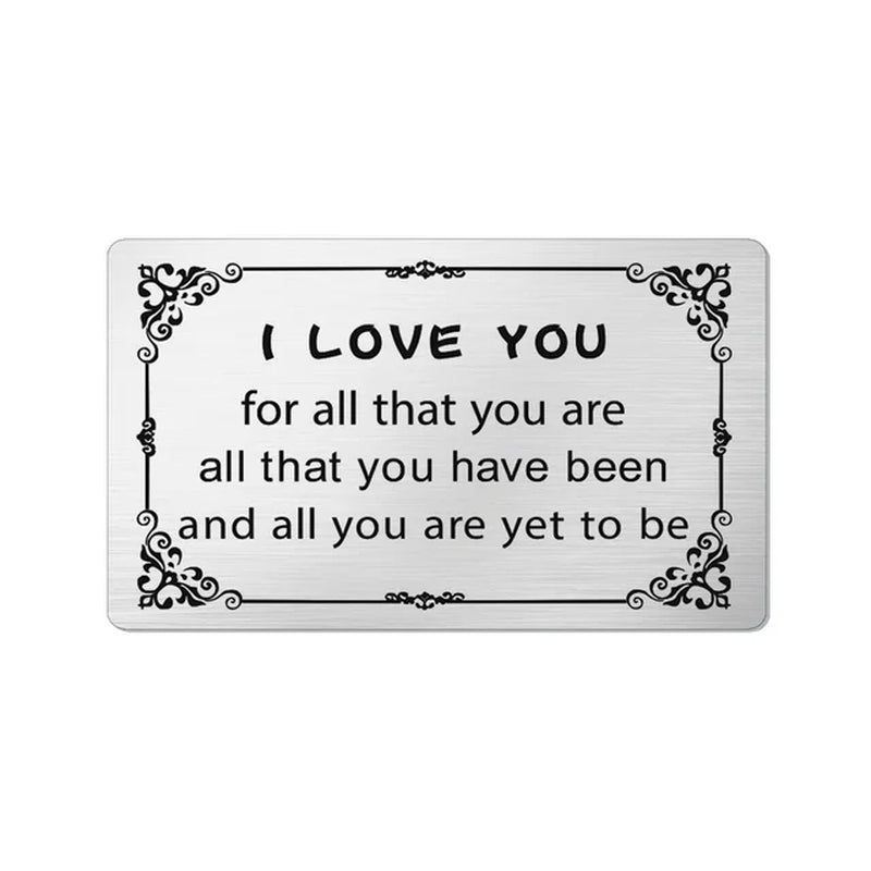 Wallet Insert Card Gifts for Him Men Husband Valentine from Wife Girlfriend Boyfriend Anniversary Birthday Gift for Groom Fiance