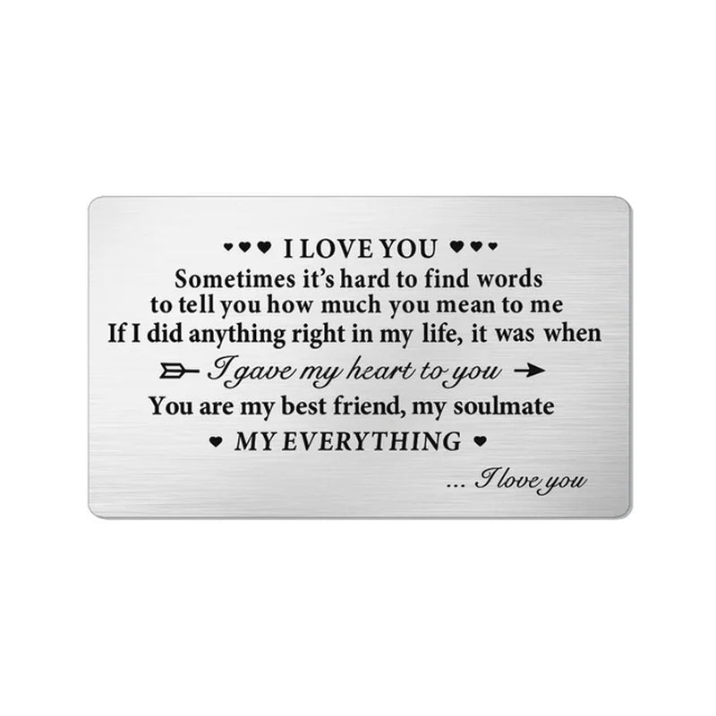 Wallet Insert Card Gifts for Him Men Husband Valentine from Wife Girlfriend Boyfriend Anniversary Birthday Gift for Groom Fiance