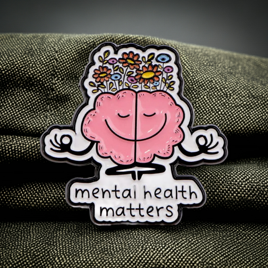 Mental Health Matters Brain Enamel Pin – Inspirational Awareness Lapel Brooch for Clothes, Backpacks, and Accessories