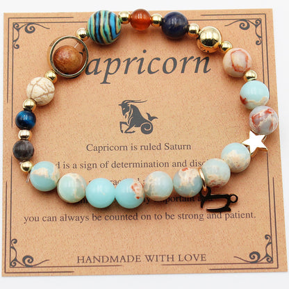 Twelve Constellations Zodiac Bracelets – Handmade Astrology Crystal Jewelry