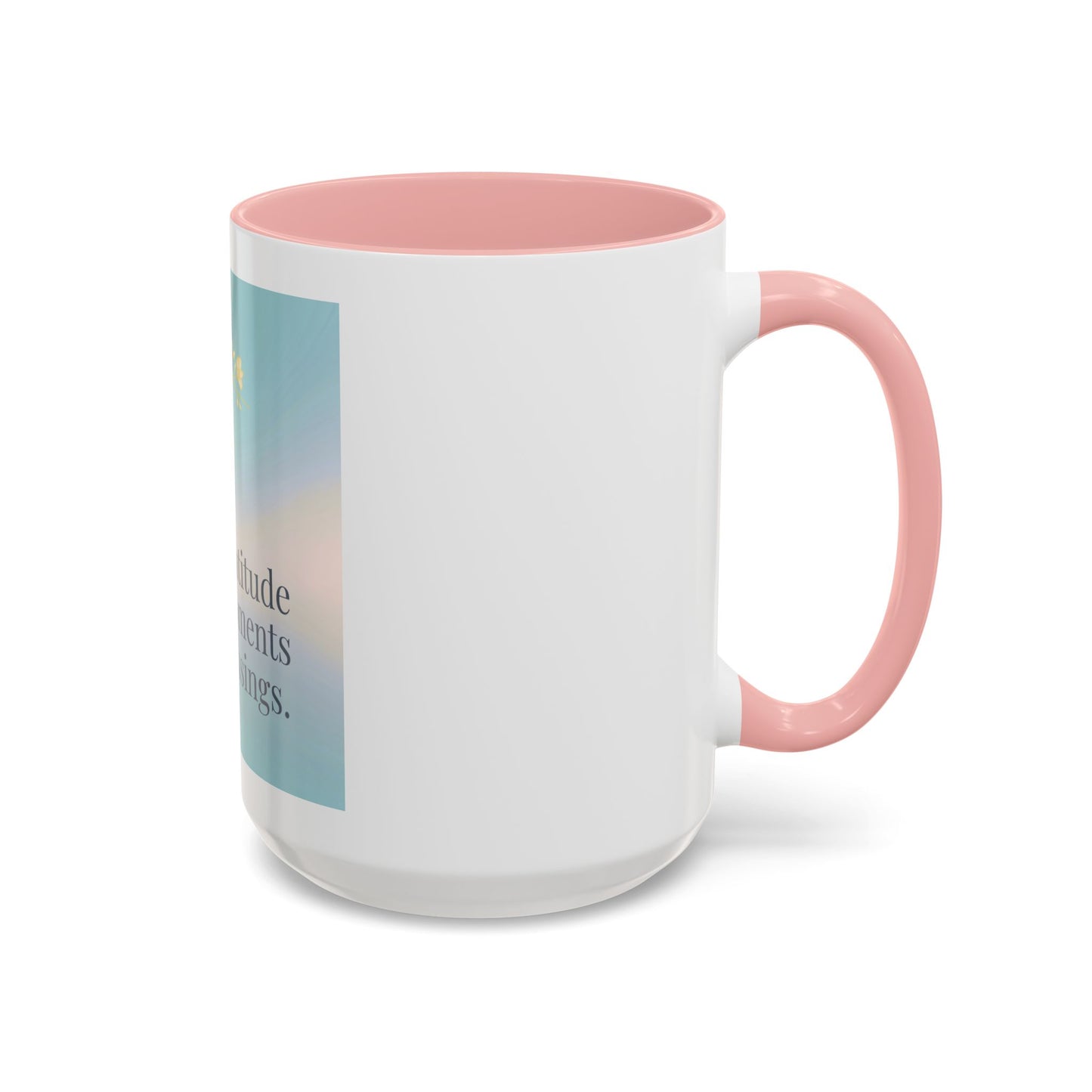 Gratitude Coffee Mug 15oz – Inspirational Accent Mug for Morning Rituals & Positive Energy