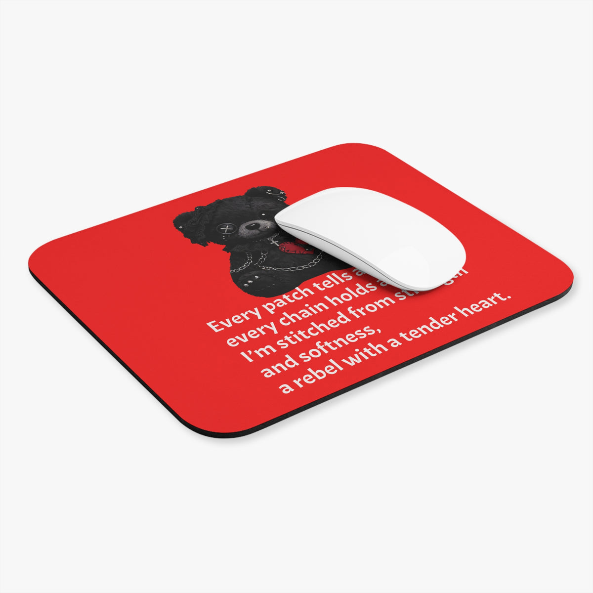 Built from Broken pieces— A Mouse Pad for Gentle Strength Bright Red