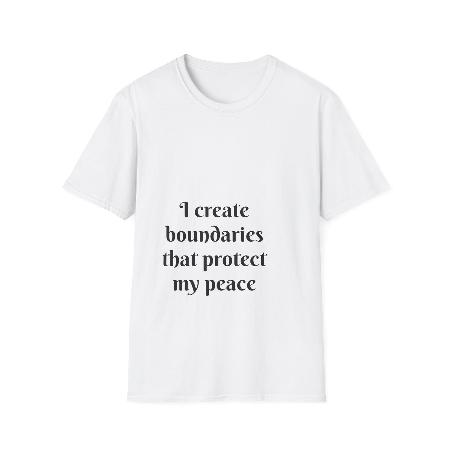 "I Create Boundaries That Protect My Peace" — Unisex Softstyle T‑Shirt