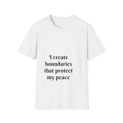 "I Create Boundaries That Protect My Peace" — Unisex Softstyle T‑Shirt