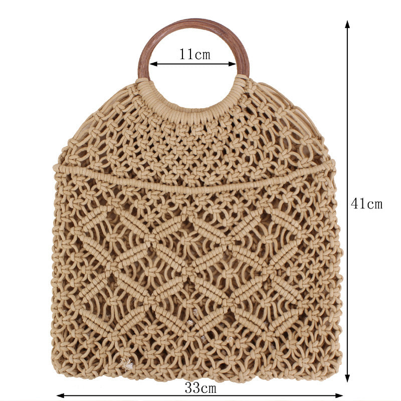 Vintage Chic Macrame Net Handbag
