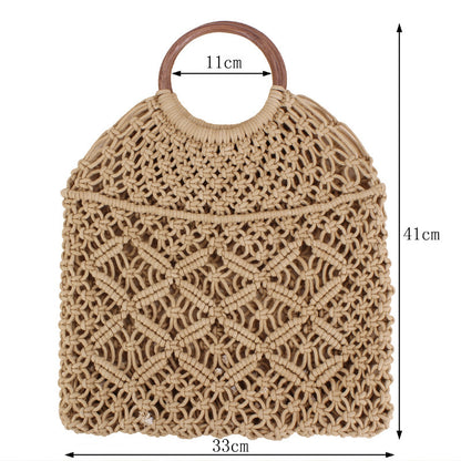 Vintage Chic Macrame Net Handbag