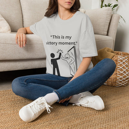 "This Is My Victory Moment" — Inspirational Unisex Tee (Black Print)