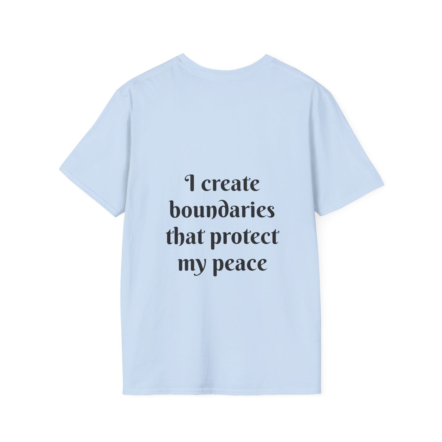 "I Create Boundaries That Protect My Peace" — Unisex Softstyle T‑Shirt