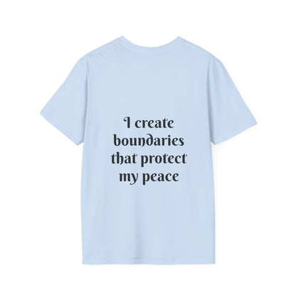 "I Create Boundaries That Protect My Peace" — Unisex Softstyle T‑Shirt