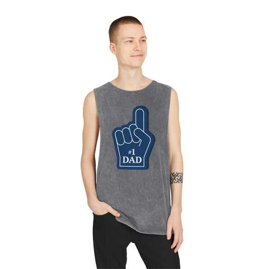 #1 Dad Stonewash Tank Top – Unisex Summer Shirt for Father’s Day, Casual Wear & Gifts