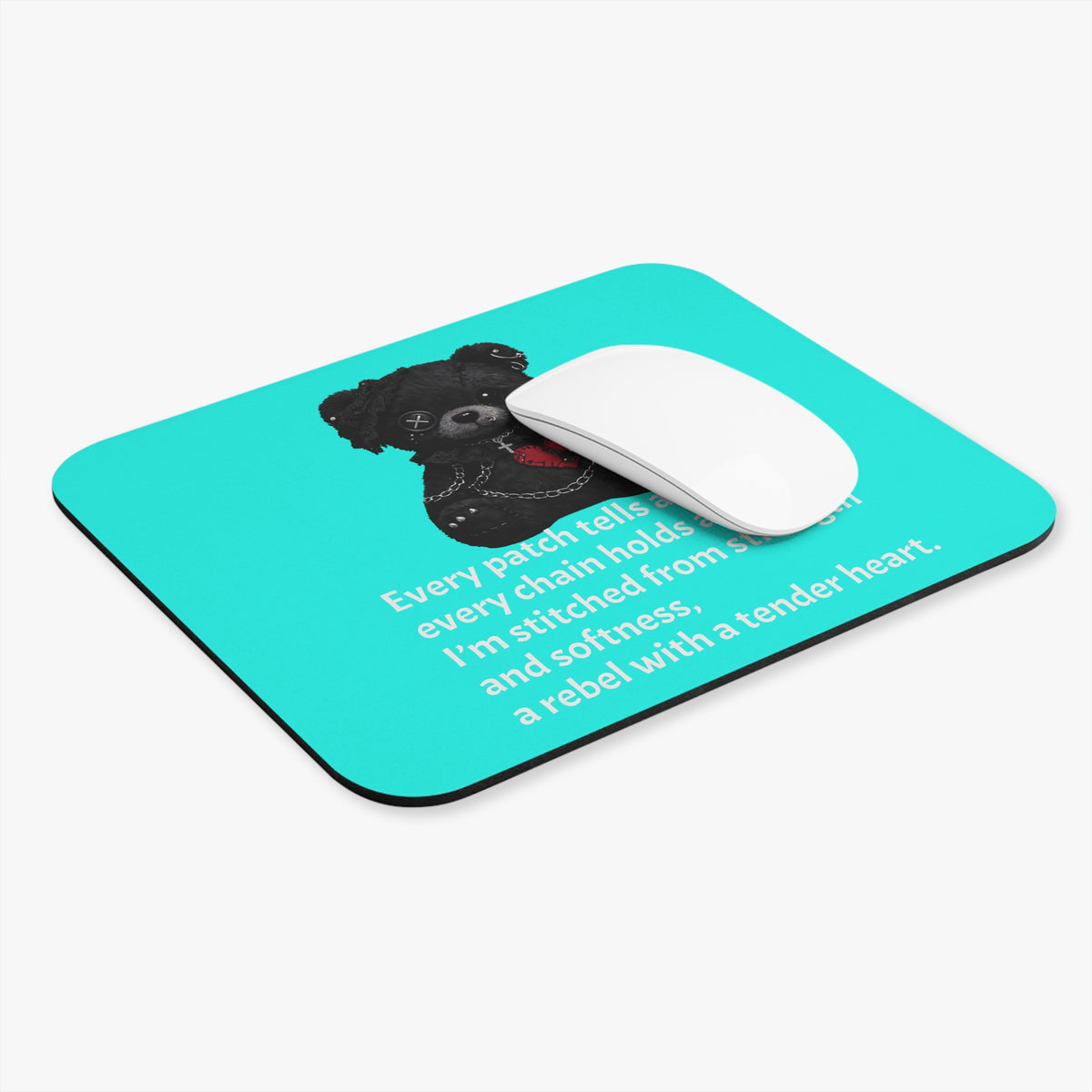 Built from Broken pieces— A Mouse Pad for Gentle Strength Teal