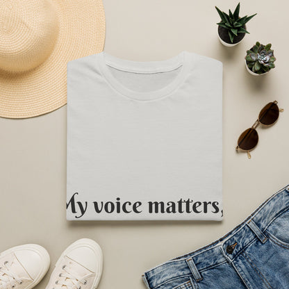 My Voice Matters, and I Use It with Confidence — Unisex Softstyle T‑Shirt