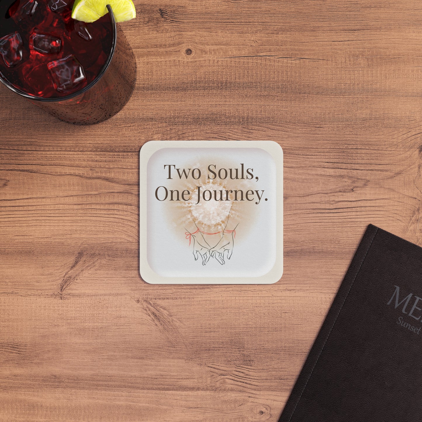 50 Pieces Romantic Coasters Set – Two Souls, One Journey | Wedding & Anniversary Gift