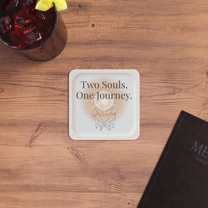 50 Pieces Romantic Coasters Set – Two Souls, One Journey | Wedding & Anniversary Gift