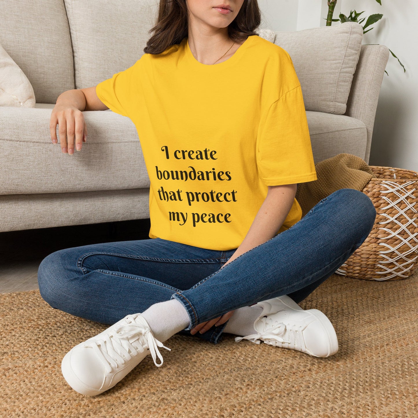 "I Create Boundaries That Protect My Peace" — Unisex Softstyle T‑Shirt