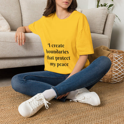 "I Create Boundaries That Protect My Peace" — Unisex Softstyle T‑Shirt