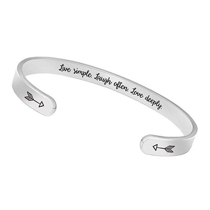 Motivational C-Shaped Titanium Steel Bracelet