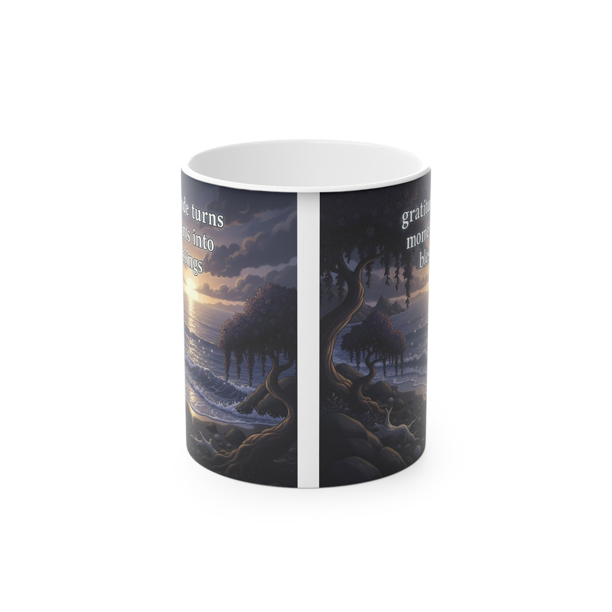 Gratitude Turns Moments Into Blessings – Heat‑Reactive Magic Mug (11oz)
