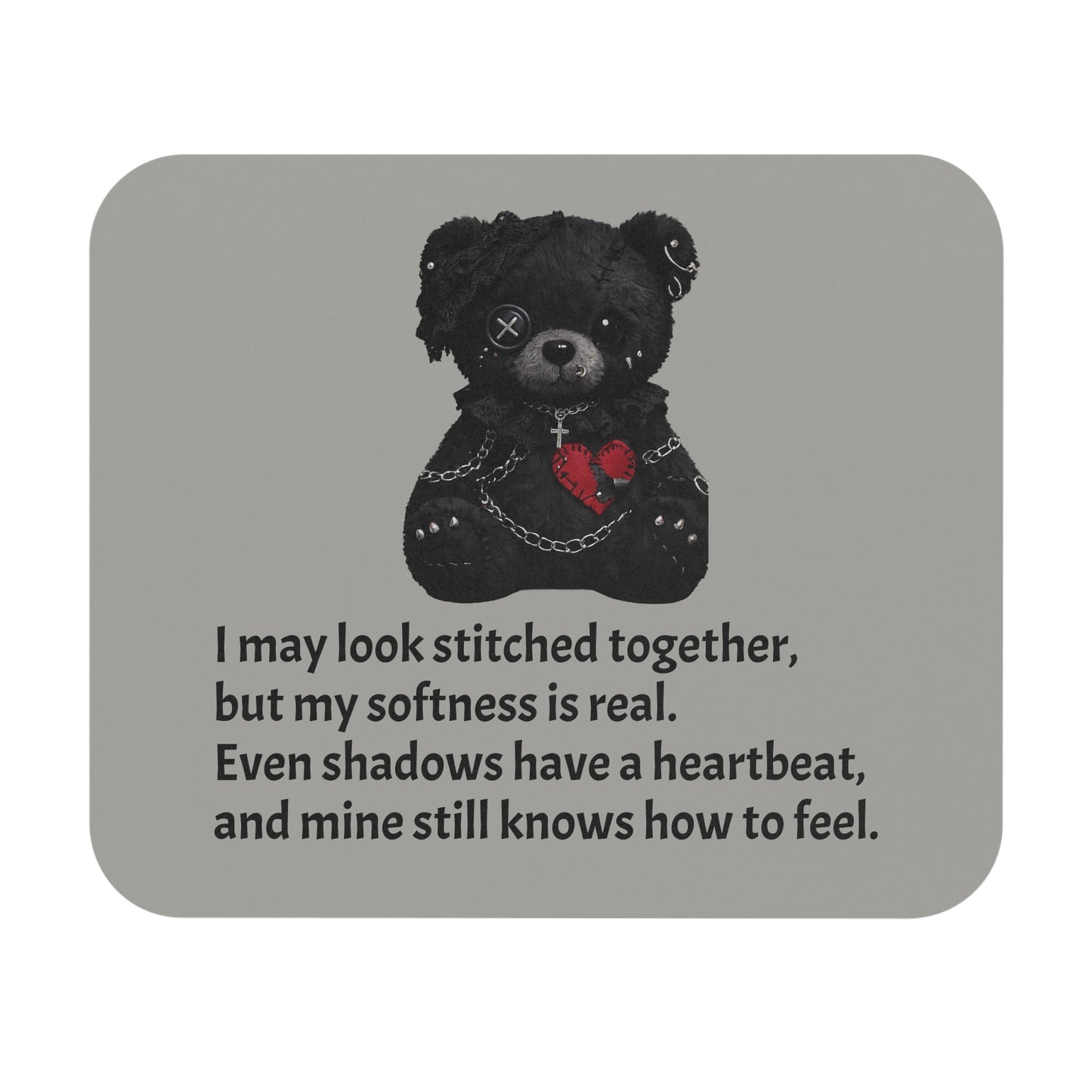 Stitched Softness — A Mouse Pad for Gentle Strength Gray