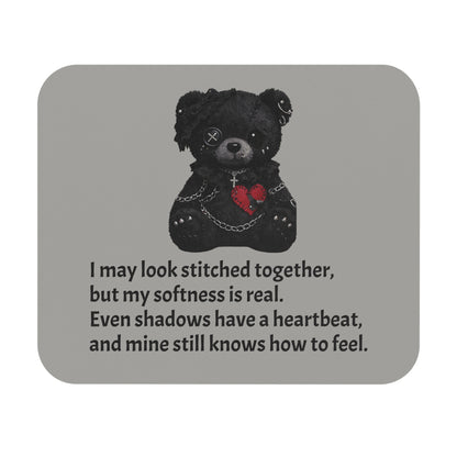 Stitched Softness — A Mouse Pad for Gentle Strength Gray