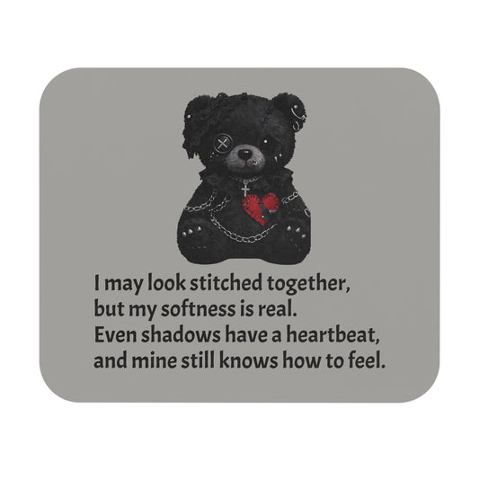 Stitched Softness — A Mouse Pad for Gentle Strength Gray