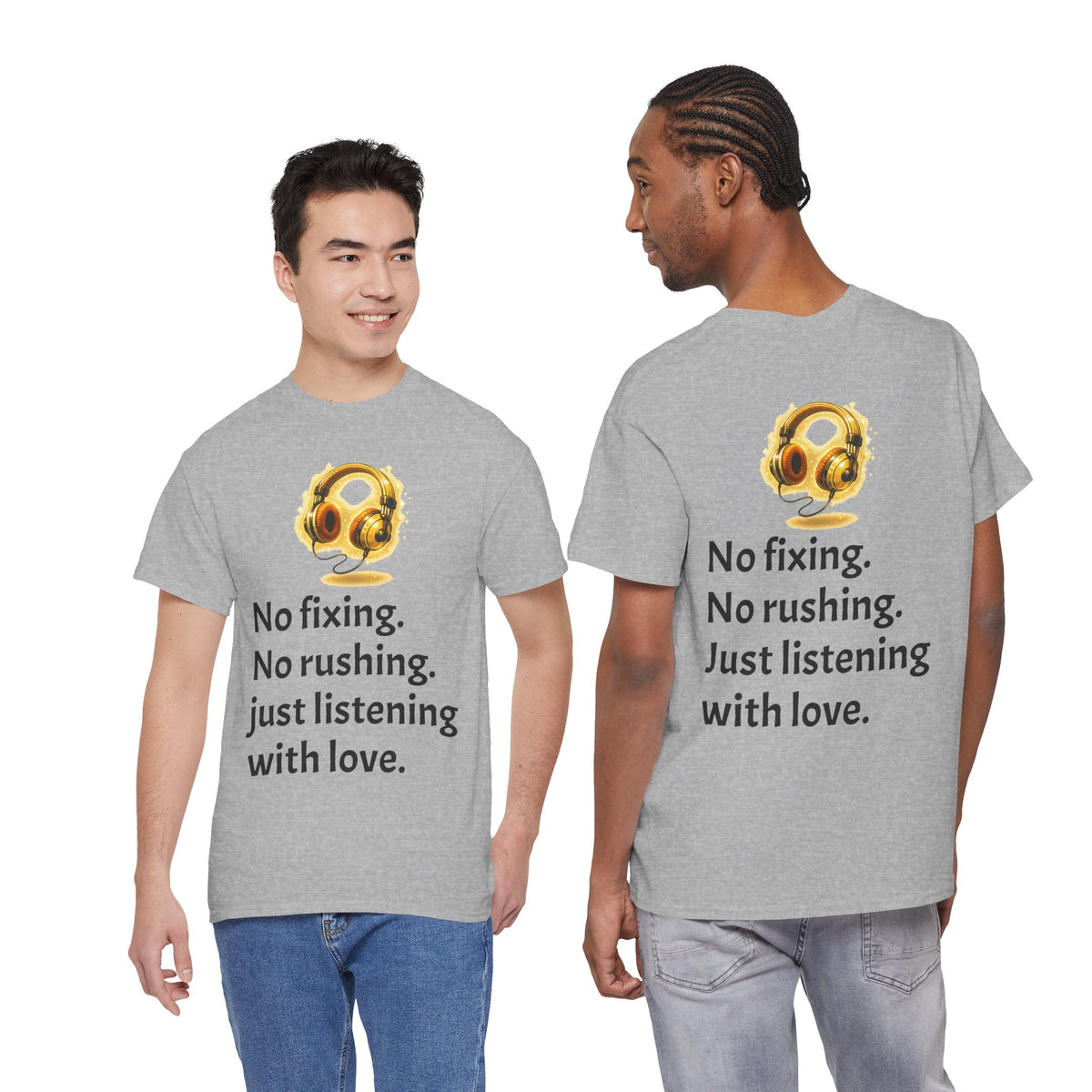 Listening With Love — Retro Headphone Glow Unisex Tee