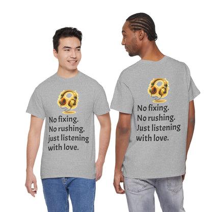 Listening With Love — Retro Headphone Glow Unisex Tee