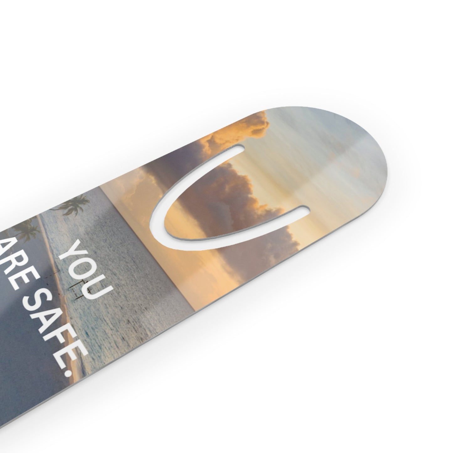 You Are Safe Light Gray Personalized Aluminum Bookmark – Inspirational Gift for Book Lovers